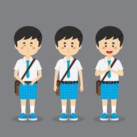 personaje de estudiante con expresión vector