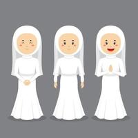 Wedding Character with Various Expression vector