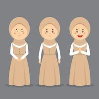 Wedding Character with Various Expression vector