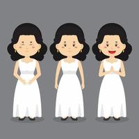personaje de boda con varias expresiones. vector