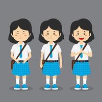 personaje de estudiante con expresión vector