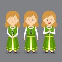 personaje de irlanda con varias expresiones. vector