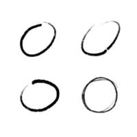 Hand drawn circle line sketch. Vector set circular s