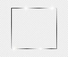 Grey shiny glowing frame with shadows isolated transparent background vector