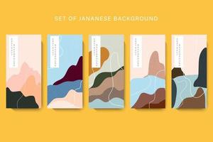 Set packaging template. Line pattern in style with Japanese pattern vector