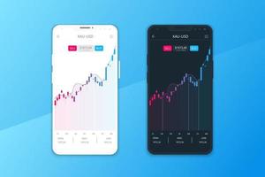 Cryptocurrencies trading, and exchange UI UX concept for Mobile Apps vector