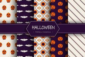 conjunto de fondos de halloween. colección de patrones sin fisuras vector