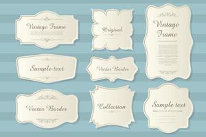 Vector set of calligraphic Vintage labels and frames design elements
