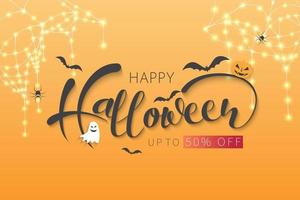 Happy Halloween sale banners or party invitation background