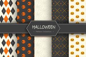 Set of halloween backgrounds. Collection of seamless patterns vector