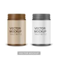 White matte plastic bottle with snap hinge push on cap for medicine vector