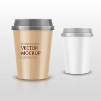 Realistic coffee cup set mockup vector