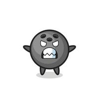 wrathful expression of the bowling ball mascot character vector