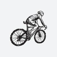 Mountain biker drawing vector