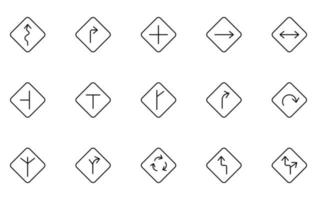 arrow icon set outline style vector