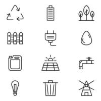 vector de paquete de iconos de ecología