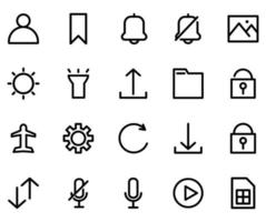 user interface icon set line style vector