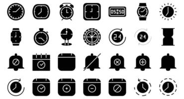 time date icon set vector