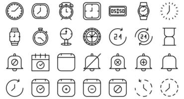 conjunto de iconos de fecha y hora vector