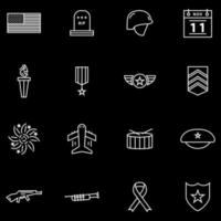 veteran day icon set vector