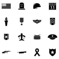 veteran day icon set vector