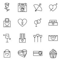 valentine icon set vector
