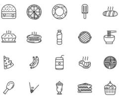 fast food icon line style vector