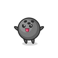 naughty bowling ball character in mocking pose vector