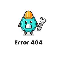 error 404 with the cute bottle cap mascot vector