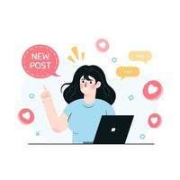 New post concept in flat design vector