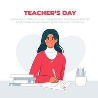 Teacher day concept in flat design vector