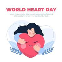 concepto del día mundial del corazón en diseño plano vector