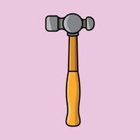 Ball peen hammer cartoon vector icon illustration
