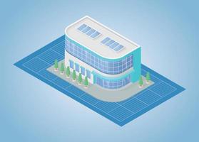 building blueprint concept with modern isometric style vector