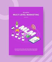 business multi level marketing people standing on circle shape vector