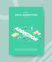 health drug addiction people standing pharmacist around vector