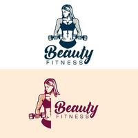 beauty fitness logo vector