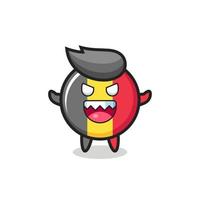 illustration of evil belgium flag badge mascot character vector