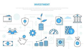 business investment concept with icon line style vector