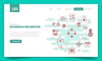 business incubator concept with circle icon for website template vector