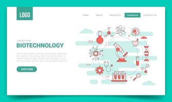 biotechnology concept with circle icon for website template vector