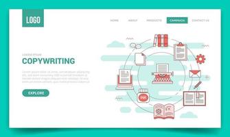 copywriting concept with circle icon for website template vector