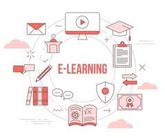 e-learning concept video tutorial vector