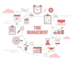 time management concept clock calendar vector