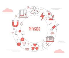 physics concept with icon set template banner vector