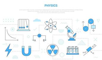 physics concept with icon set template banner vector