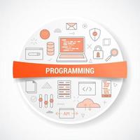 programming concept with icon concept vector