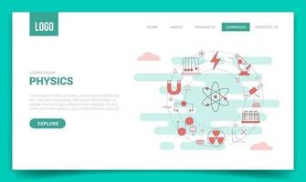 physics concept with circle icon for website template vector