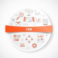 crm customer relationship management with icon concept vector