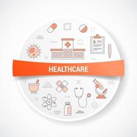 healthcare concept with icon concept with round or circle shape vector